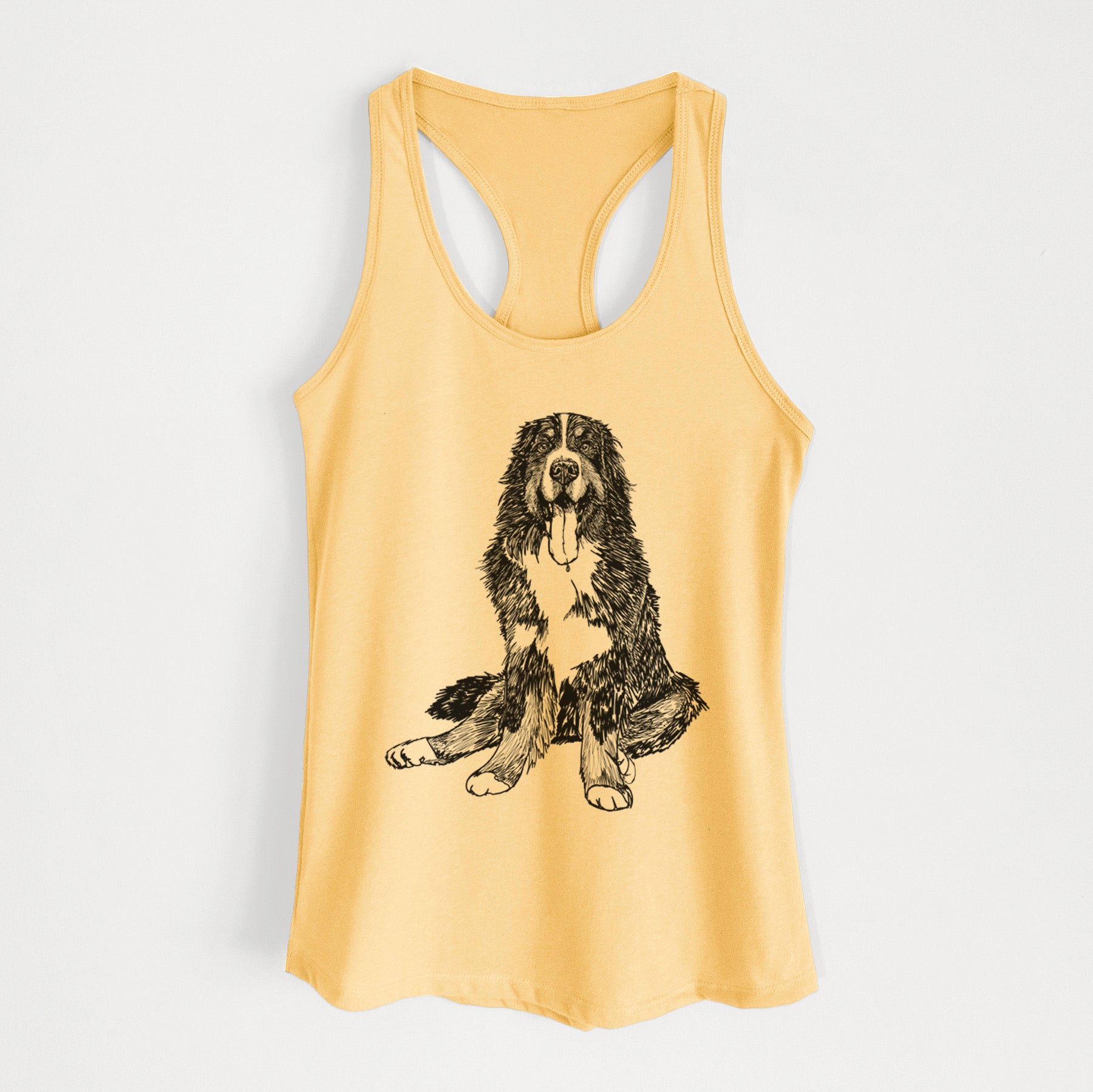 Doodled Moose the Bernese Mountain Dog - Women's Racerback Tanktop