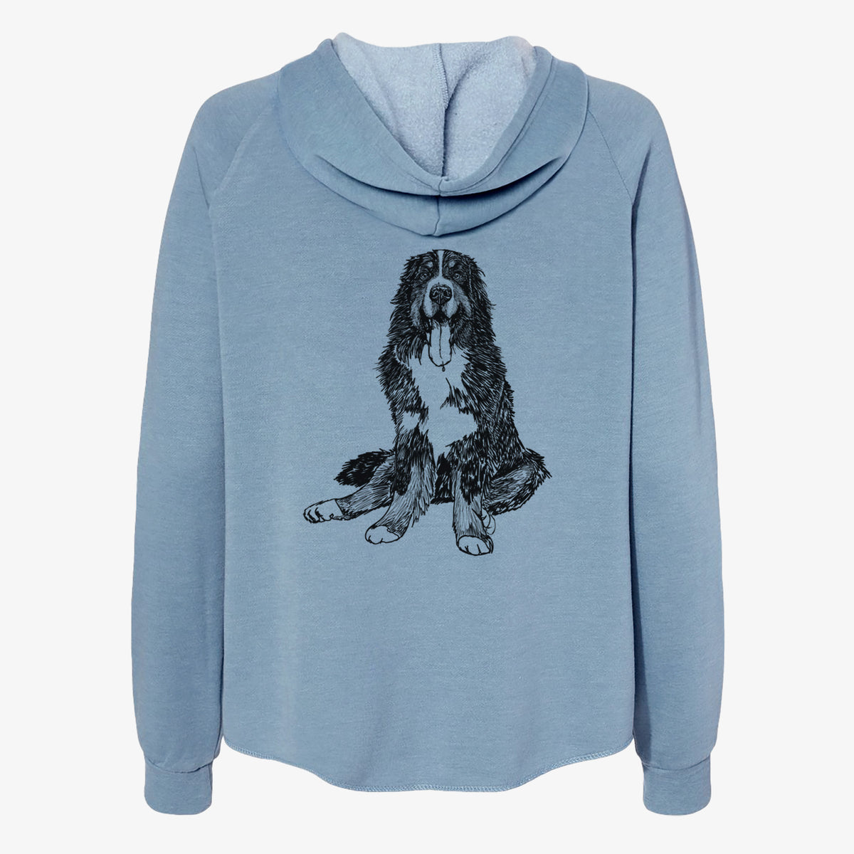 Doodled Moose the Bernese Mountain Dog - Women's Cali Wave Zip-Up Sweatshirt