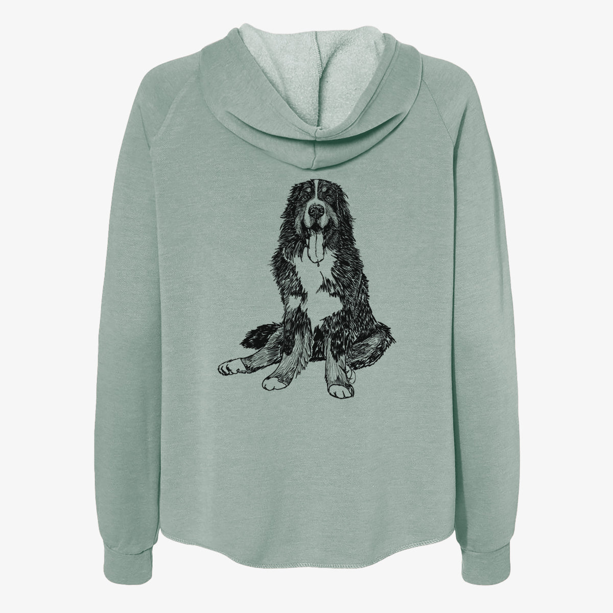 Doodled Moose the Bernese Mountain Dog - Women's Cali Wave Zip-Up Sweatshirt