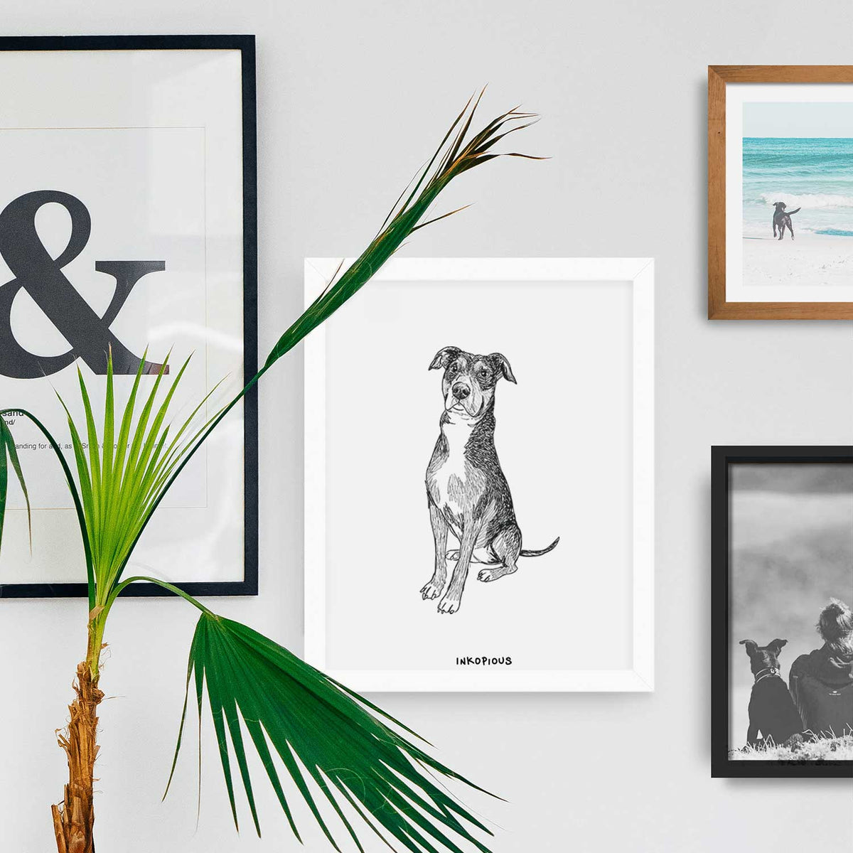 Doodled Moose the American Staffordshire Terrier Art Print