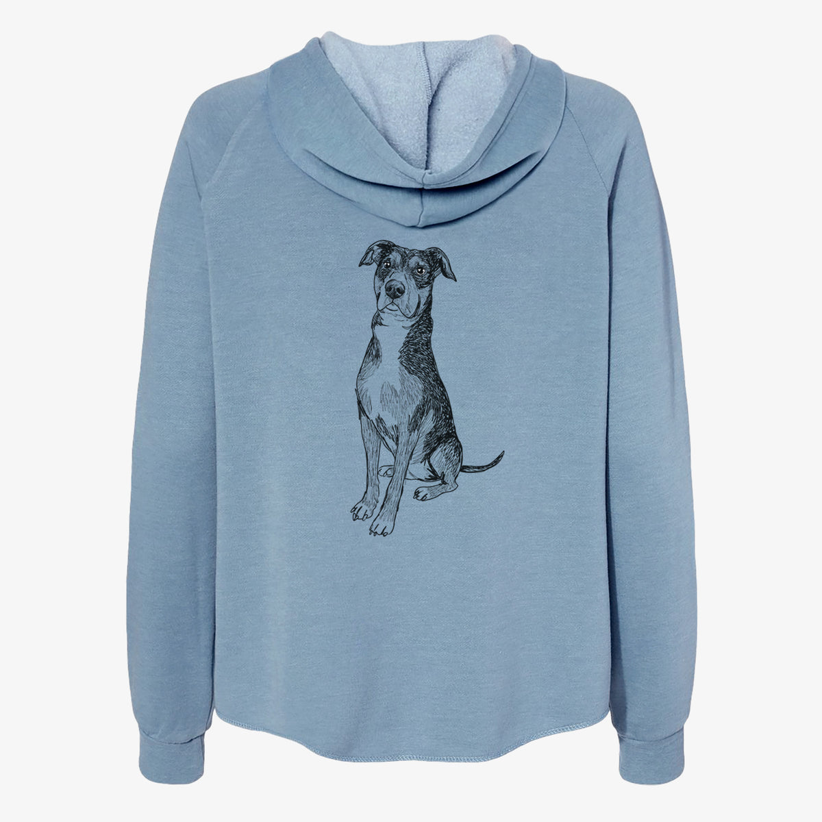 Doodled Moose the American Staffordshire Terrier - Women's Cali Wave Zip-Up Sweatshirt