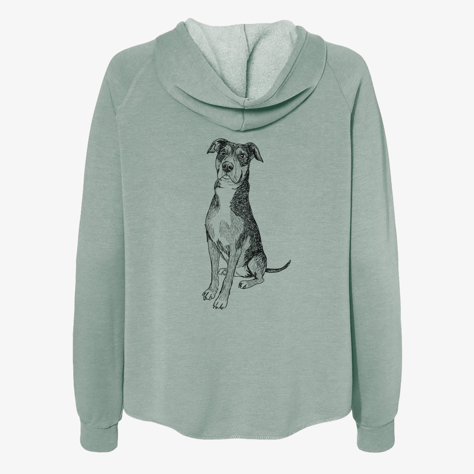 Doodled Moose the American Staffordshire Terrier - Women's Cali Wave Zip-Up Sweatshirt