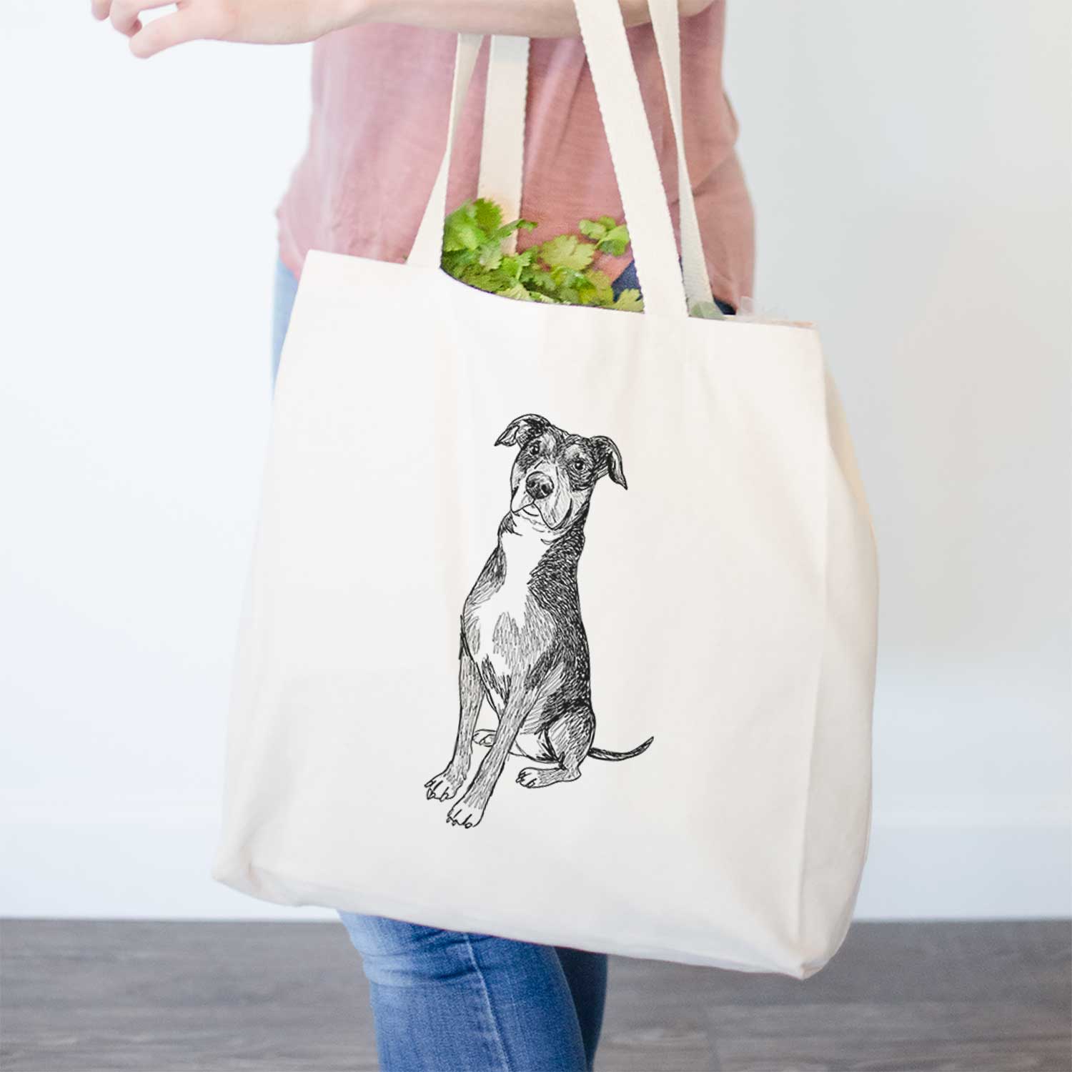 Doodled Moose the American Staffordshire Terrier - Tote Bag