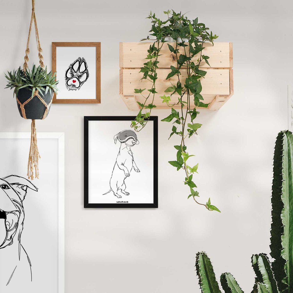 Doodled Moose the Mini Dachshund Art Print