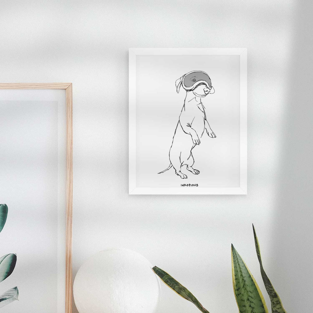 Doodled Moose the Mini Dachshund Art Print