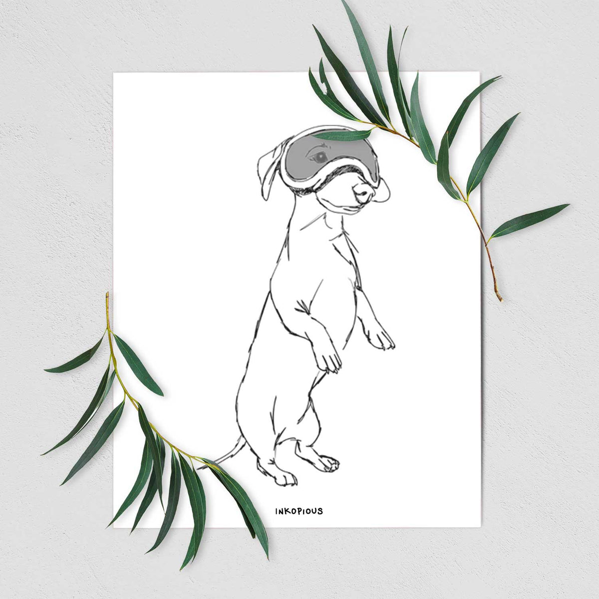 Doodled Moose the Mini Dachshund Art Print