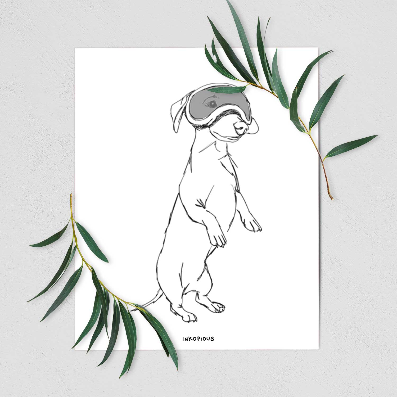 Doodled Moose the Mini Dachshund Art Print