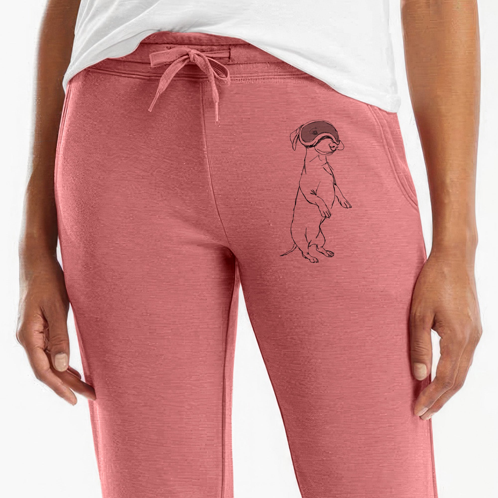 Doodled Moose the Mini Dachshund - Women's Cali Wave Joggers