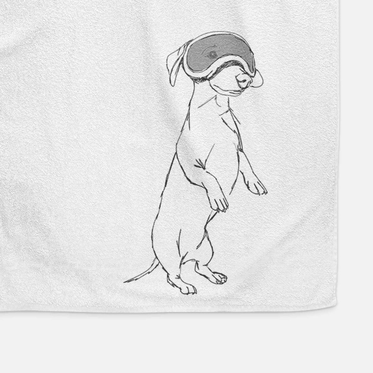 Doodled Moose the Mini Dachshund Decorative Hand Towel