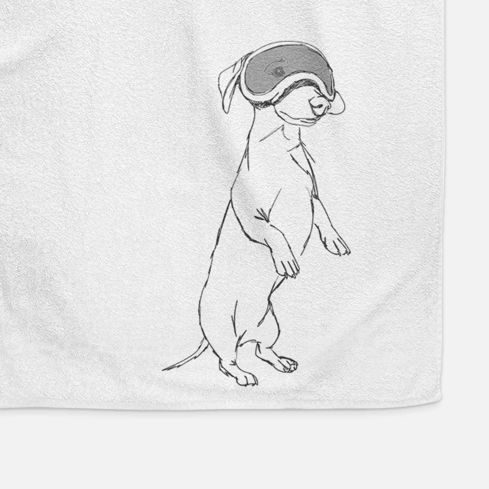 Doodled Moose the Mini Dachshund Decorative Hand Towel