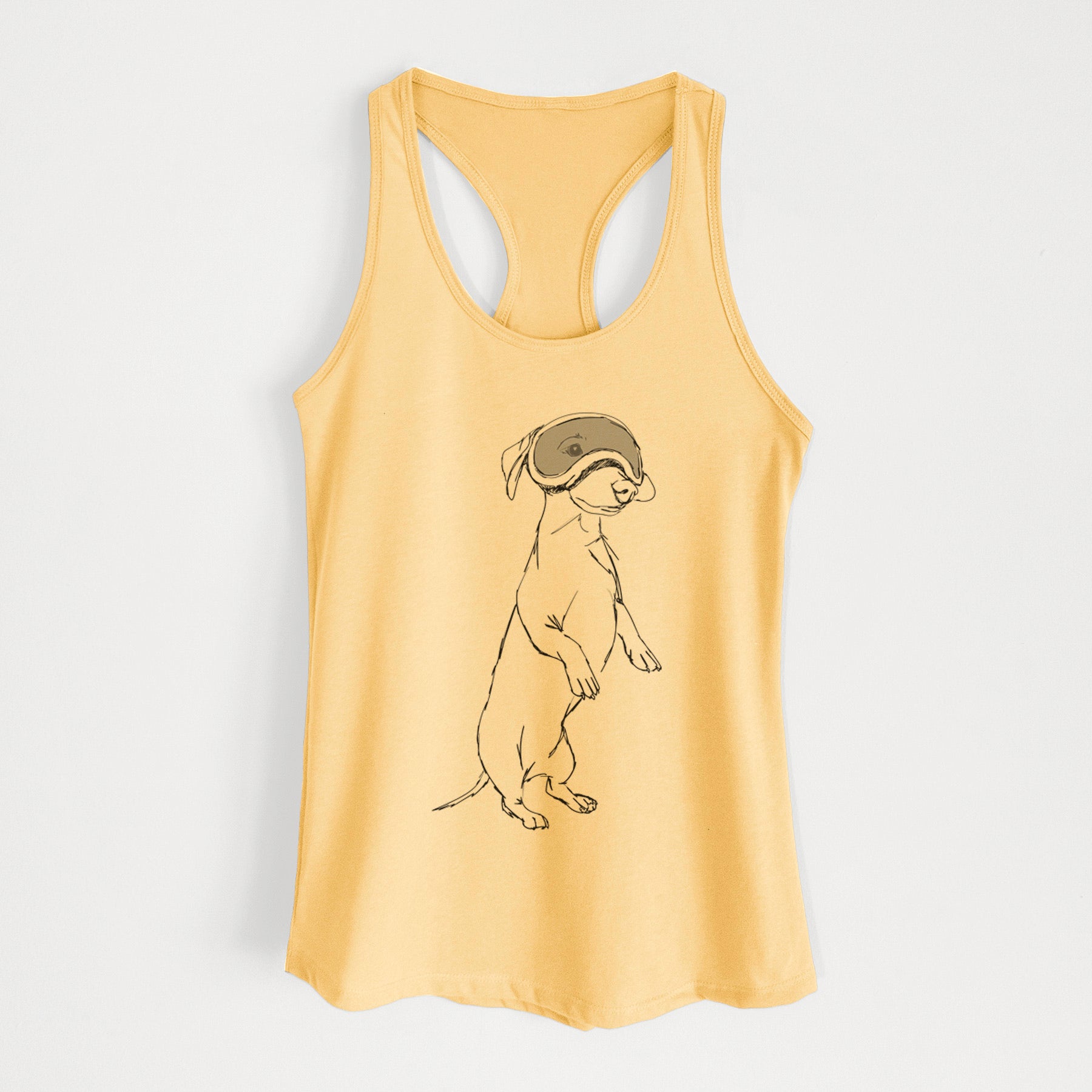 Doodled Moose the Mini Dachshund - Women's Racerback Tanktop