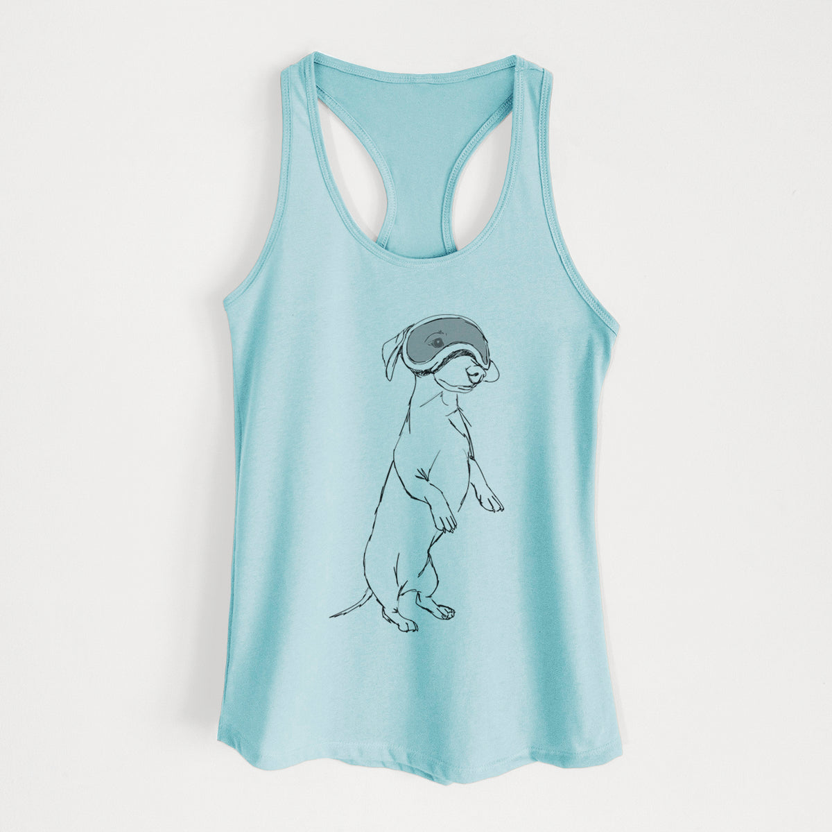 Doodled Moose the Mini Dachshund - Women&#39;s Racerback Tanktop