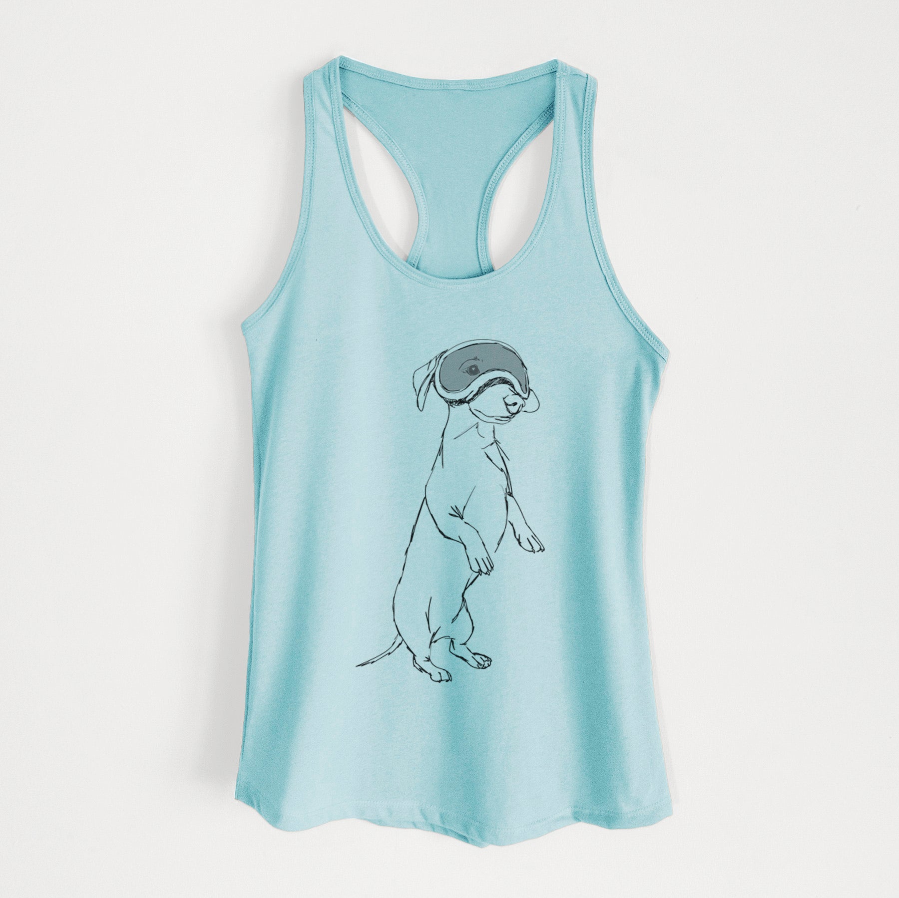 Doodled Moose the Mini Dachshund - Women's Racerback Tanktop