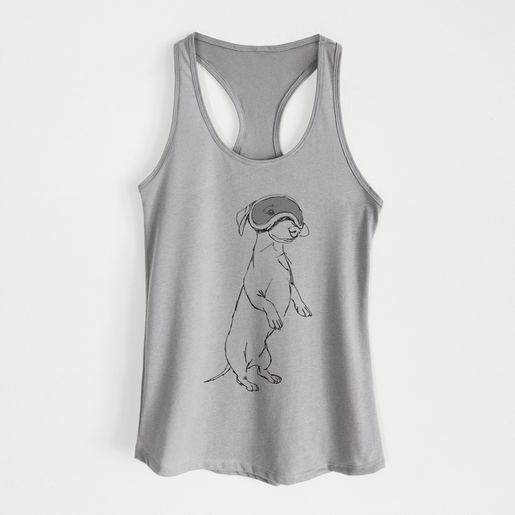 Doodled Moose the Mini Dachshund - Women's Racerback Tanktop