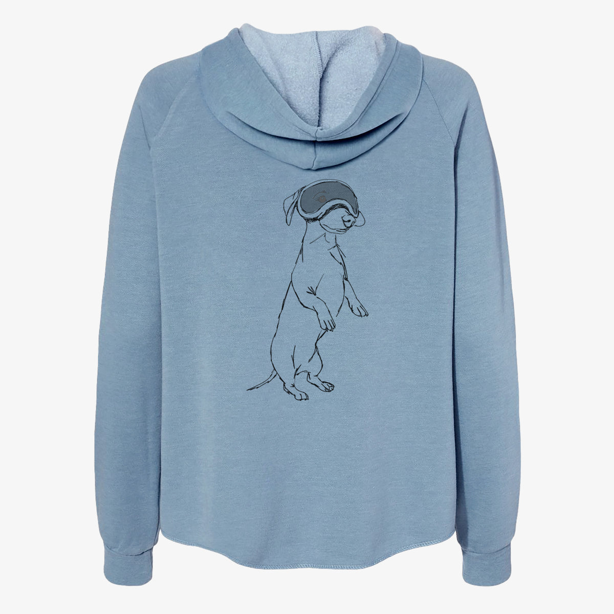 Doodled Moose the Mini Dachshund - Women's Cali Wave Zip-Up Sweatshirt