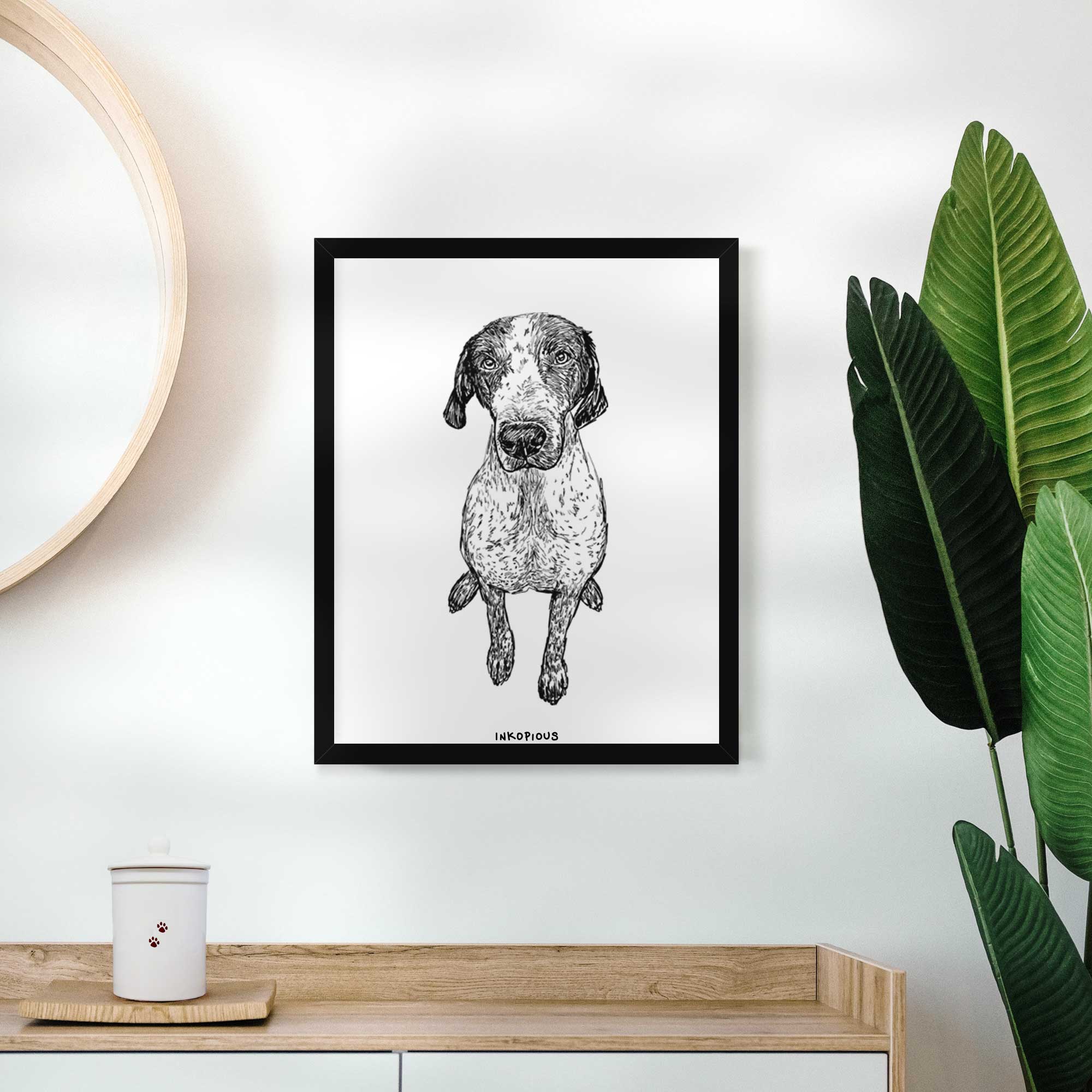 Doodled Mowgli the German Shorthaired Pointer Art Print