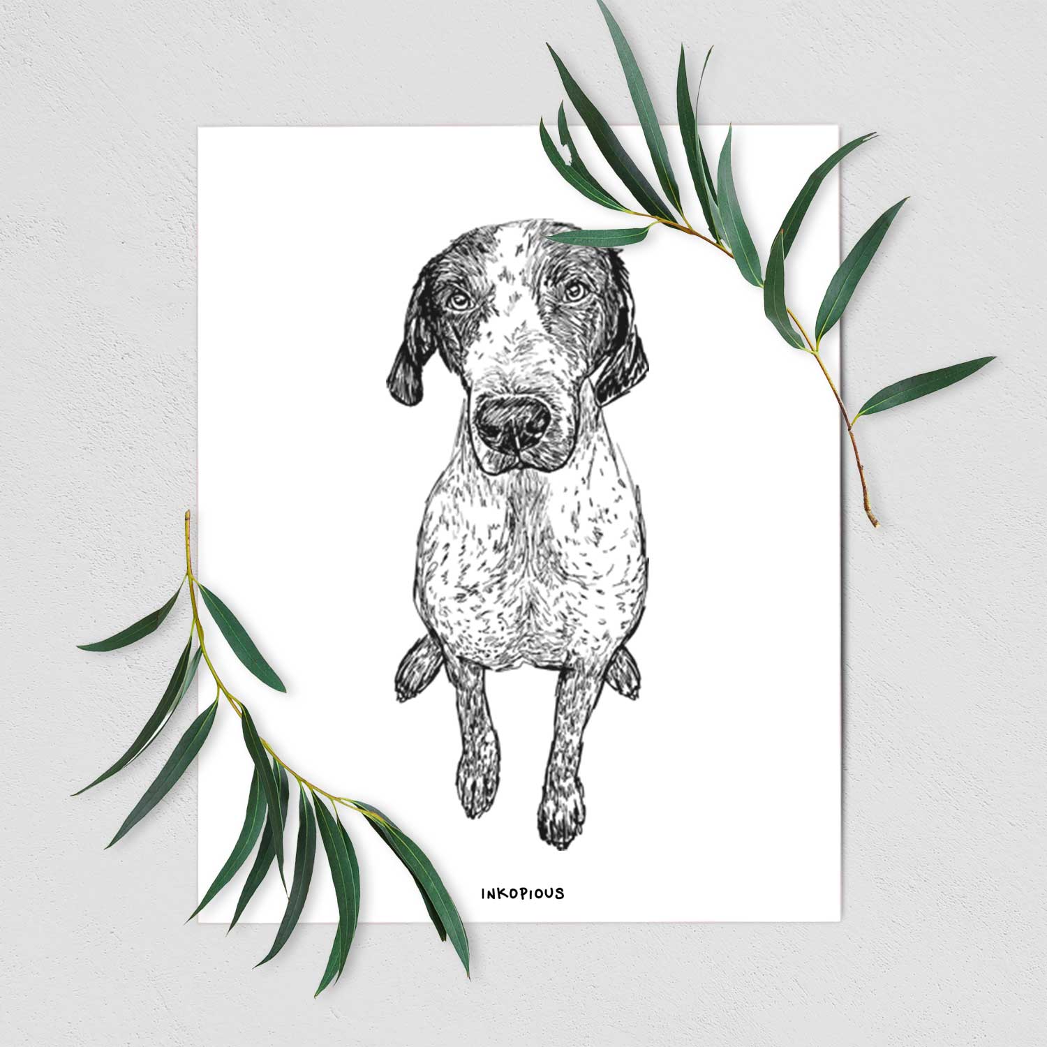 Doodled Mowgli the German Shorthaired Pointer Art Print