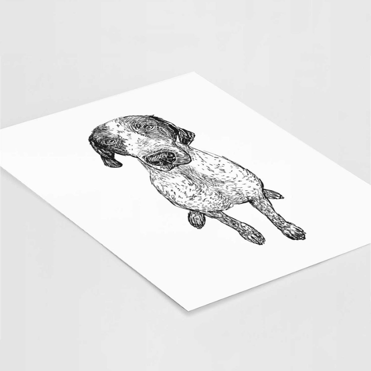 Doodled Mowgli the German Shorthaired Pointer Art Print