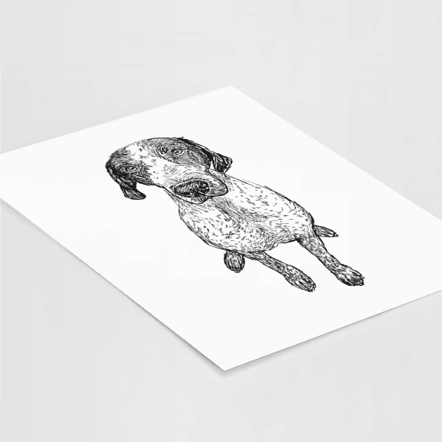 Doodled Mowgli the German Shorthaired Pointer Art Print