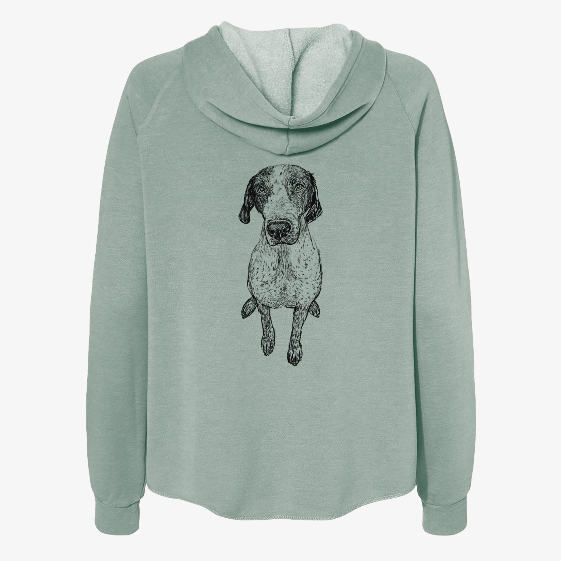 Doodled Mowgli the German Shorthaired Pointer - Women's Cali Wave Zip-Up Sweatshirt