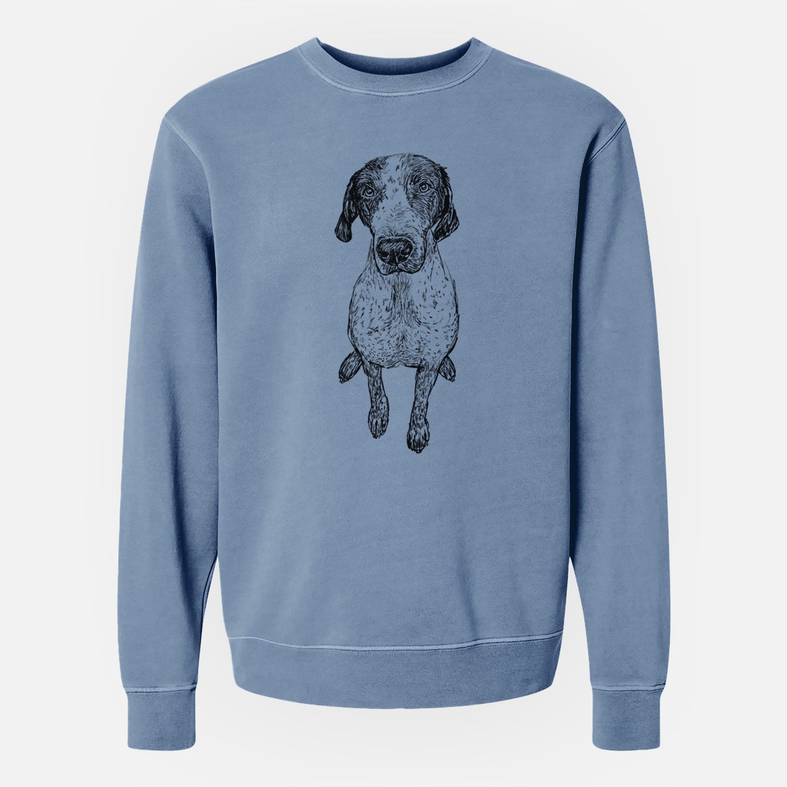 Doodled Mowgli the German Shorthaired Pointer - Unisex Pigment Dyed Crew Sweatshirt