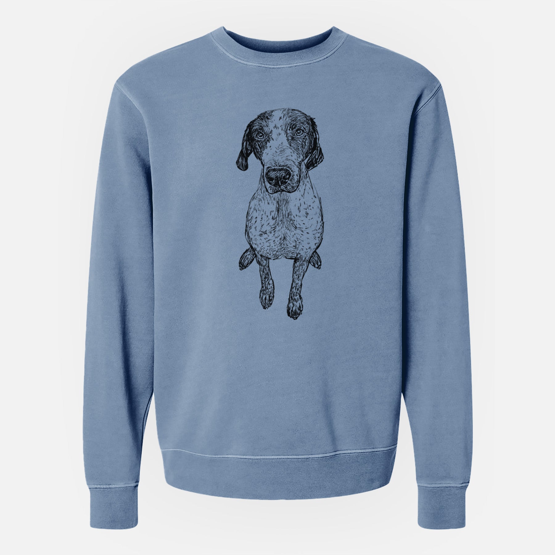 Doodled Mowgli the German Shorthaired Pointer - Unisex Pigment Dyed Crew Sweatshirt