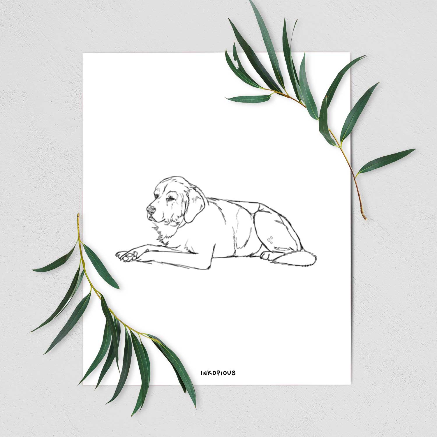 Doodled Mr. Stone the Mixed Breed Art Print