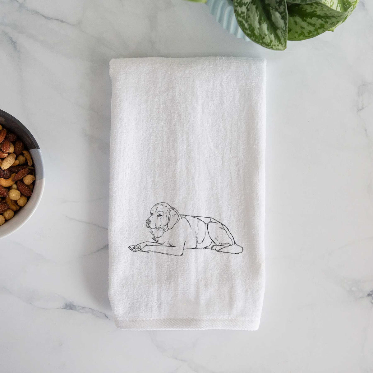 Doodled Mr. Stone the Mixed Breed Decorative Hand Towel