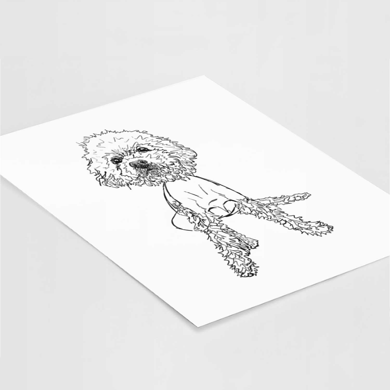 Doodled Muffin the Poodle Mix Art Print