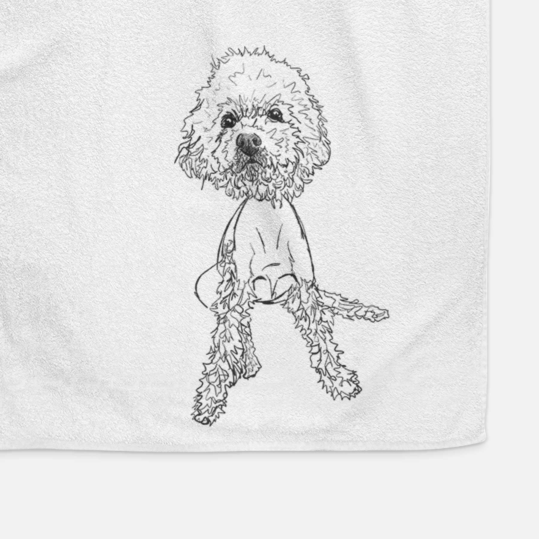 Doodled Muffin the Poodle Mix Decorative Hand Towel