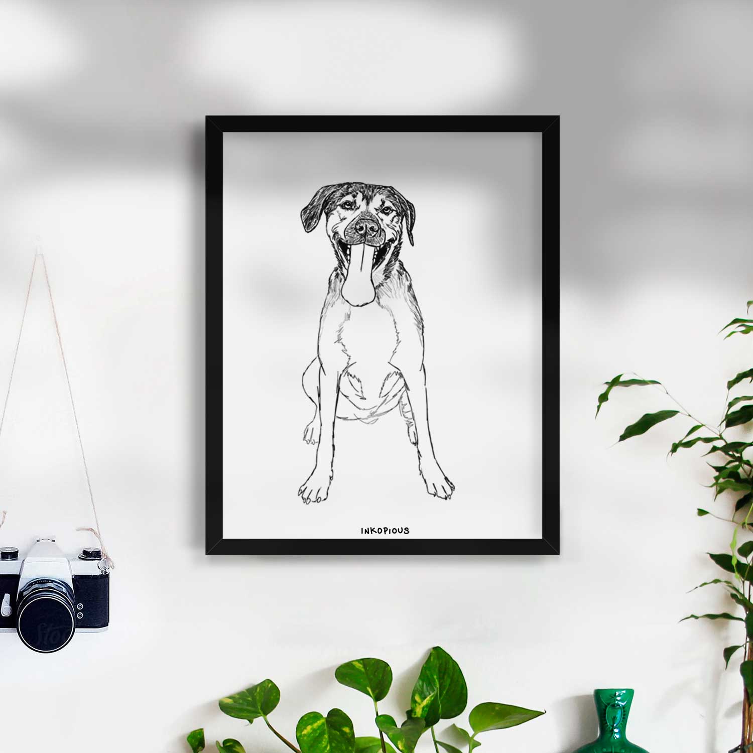 Doodled Murphy the Mixed Breed Art Print