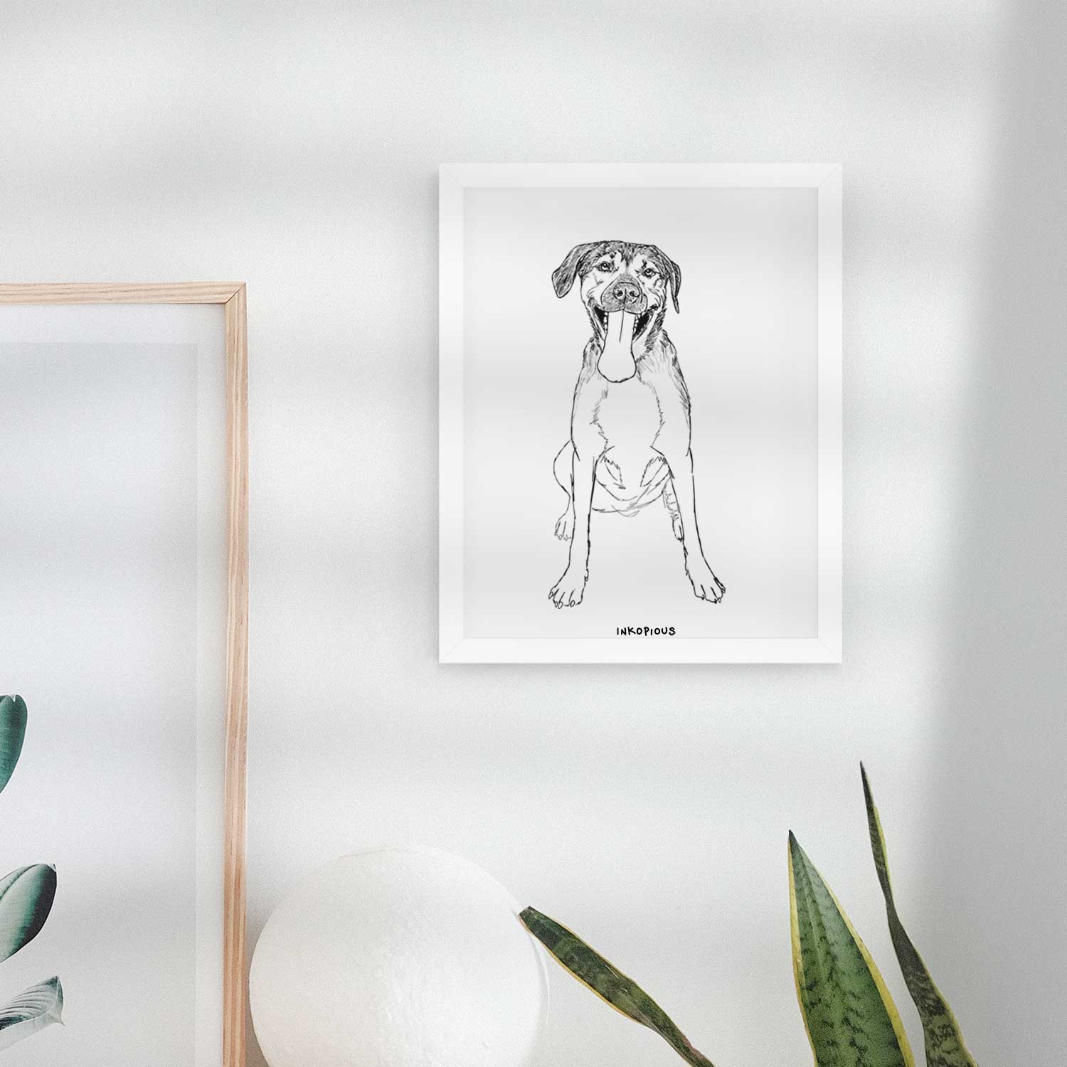 Doodled Murphy the Mixed Breed Art Print