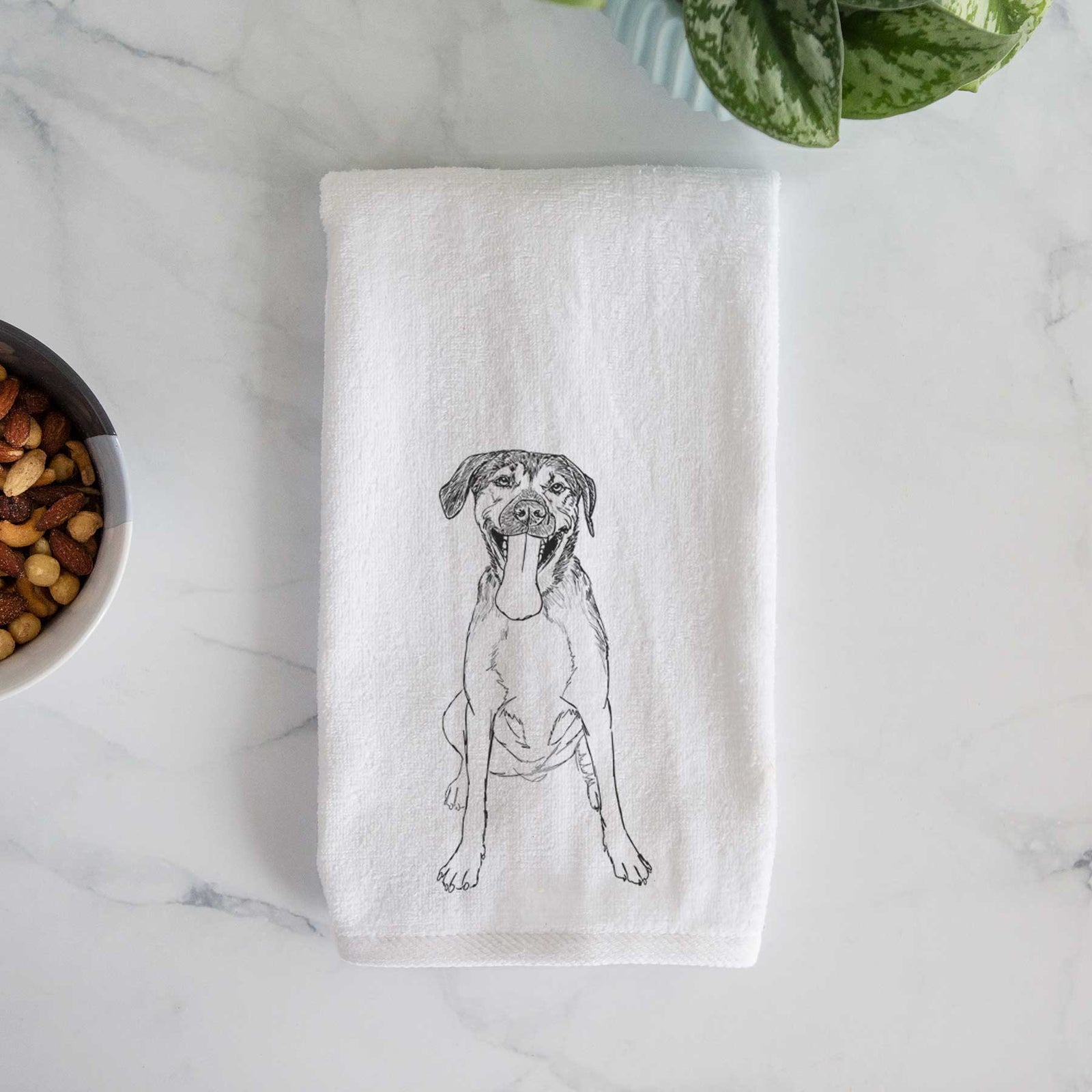 Doodled Murphy the Mixed Breed Decorative Hand Towel