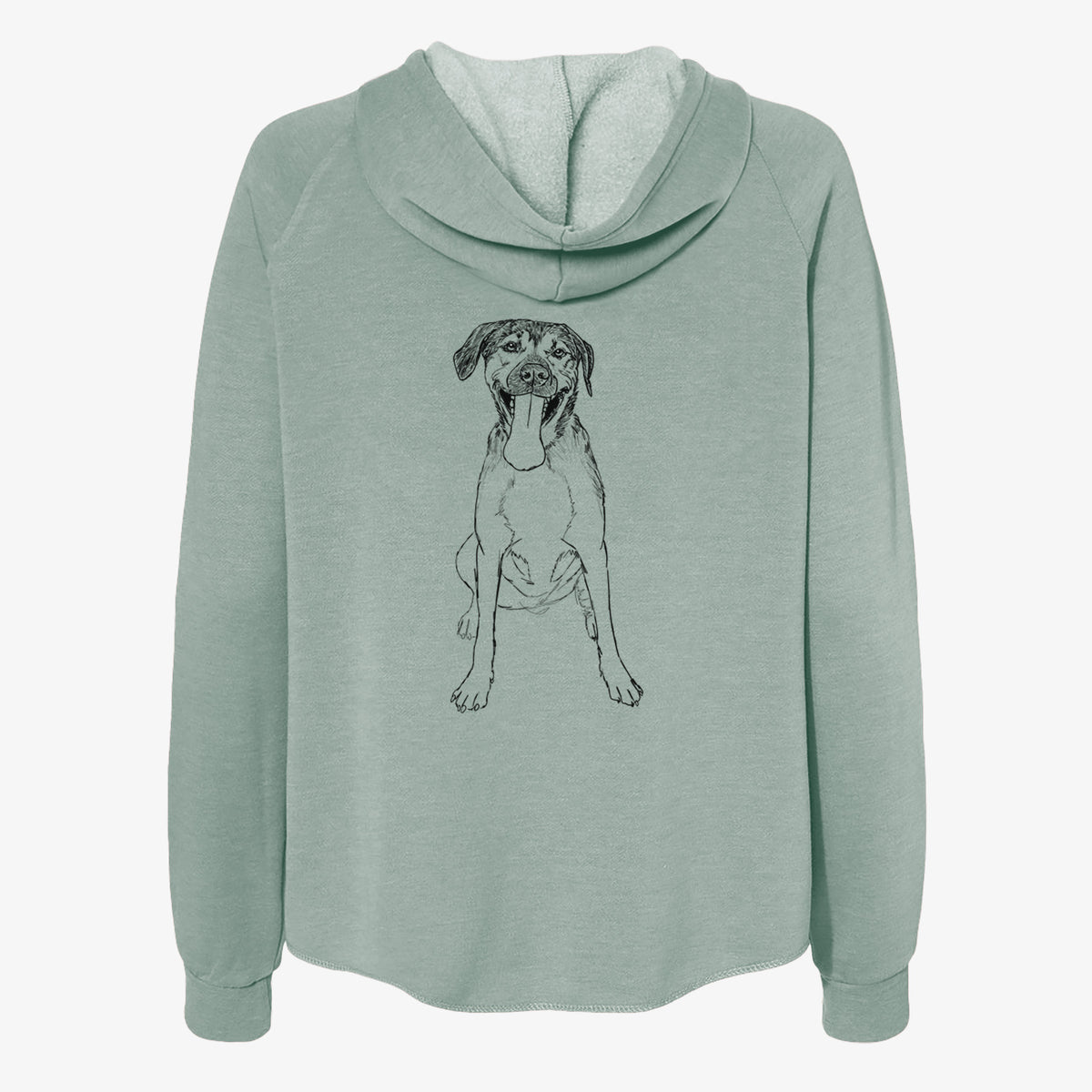Doodled Murphy the Mixed Breed - Women's Cali Wave Zip-Up Sweatshirt