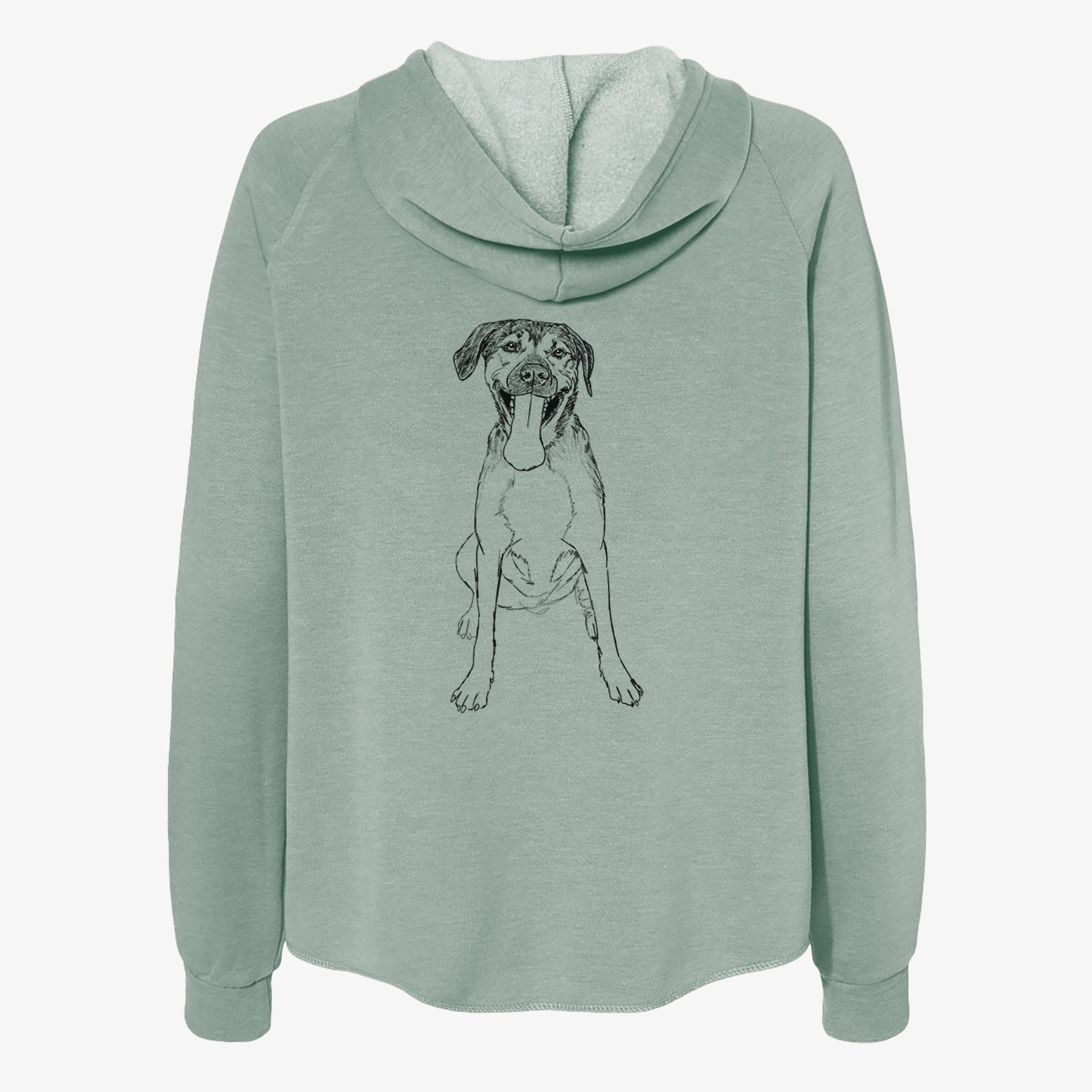 Doodled Murphy the Mixed Breed - Women's Cali Wave Zip-Up Sweatshirt