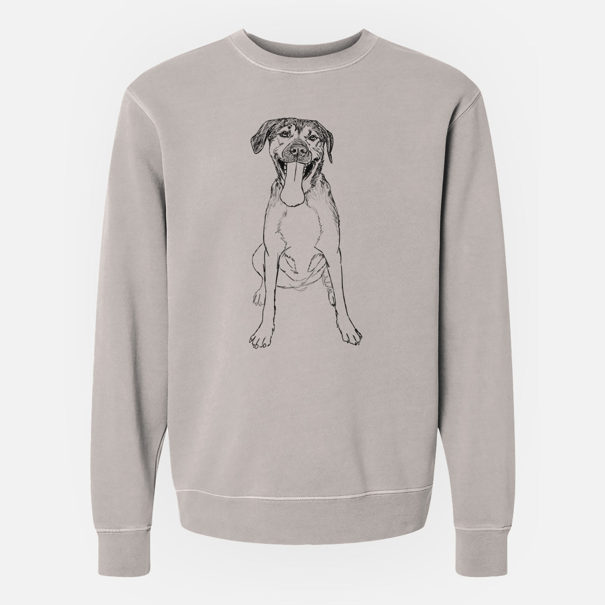 Doodled Murphy the Mixed Breed - Unisex Pigment Dyed Crew Sweatshirt