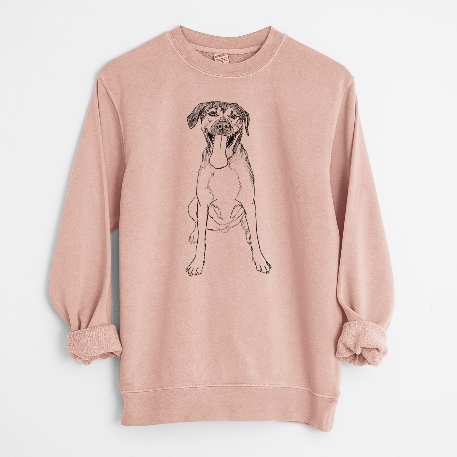 Doodled Murphy the Mixed Breed - Unisex Pigment Dyed Crew Sweatshirt
