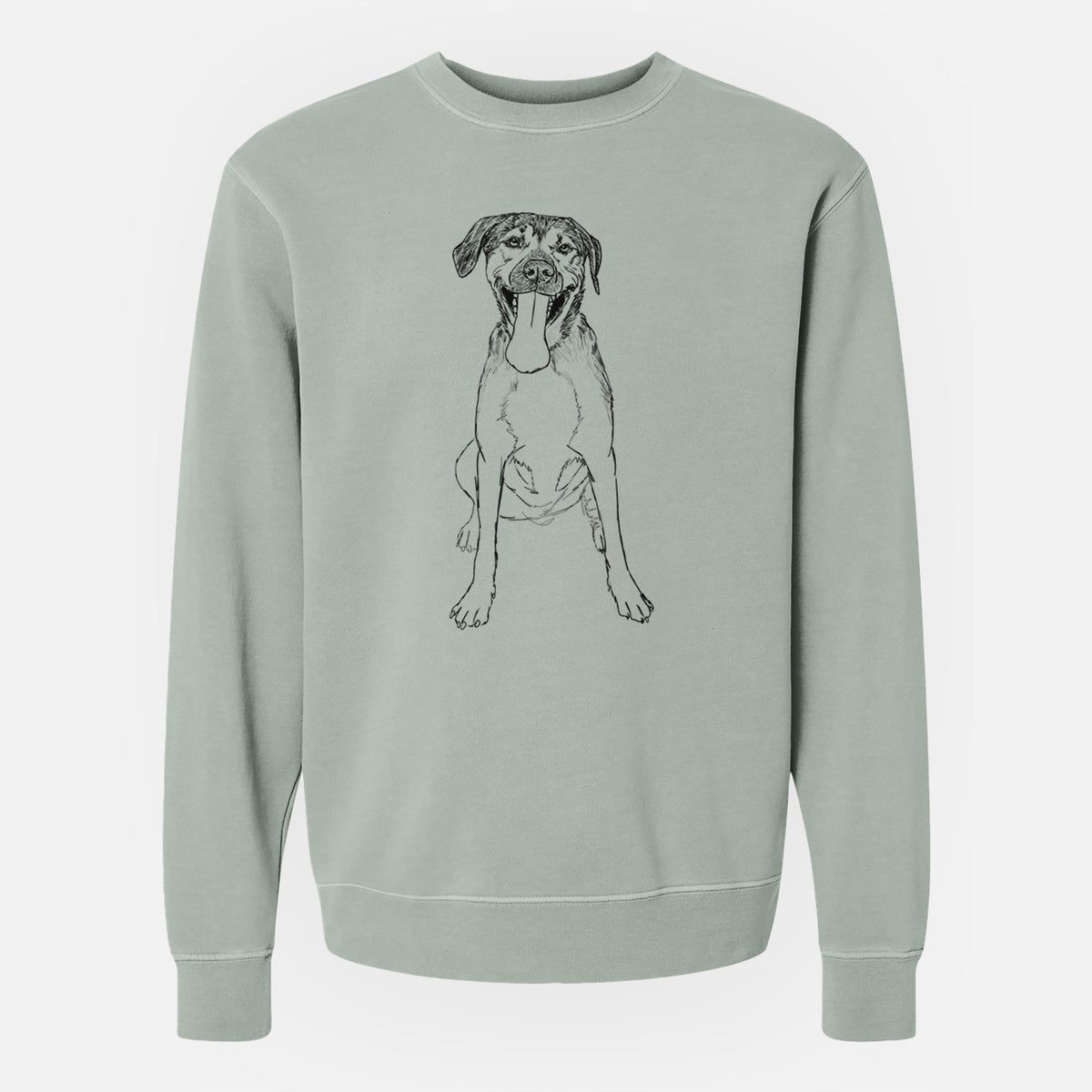 Doodled Murphy the Mixed Breed - Unisex Pigment Dyed Crew Sweatshirt