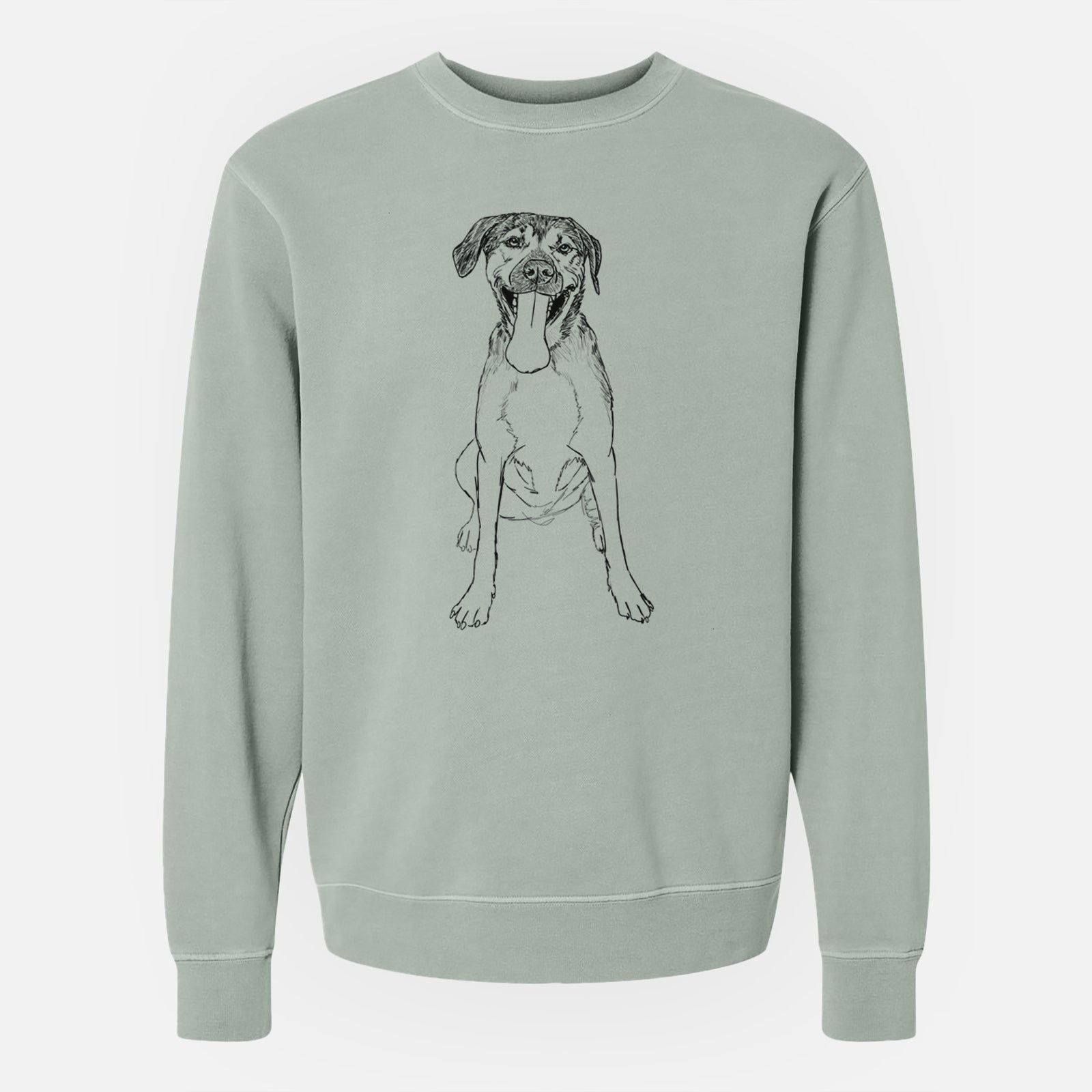 Doodled Murphy the Mixed Breed - Unisex Pigment Dyed Crew Sweatshirt