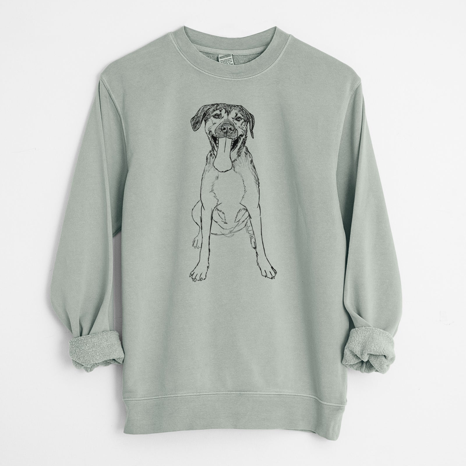 Doodled Murphy the Mixed Breed - Unisex Pigment Dyed Crew Sweatshirt