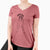 Doodled Murphy the Mixed Breed - Women's V-neck Shirt