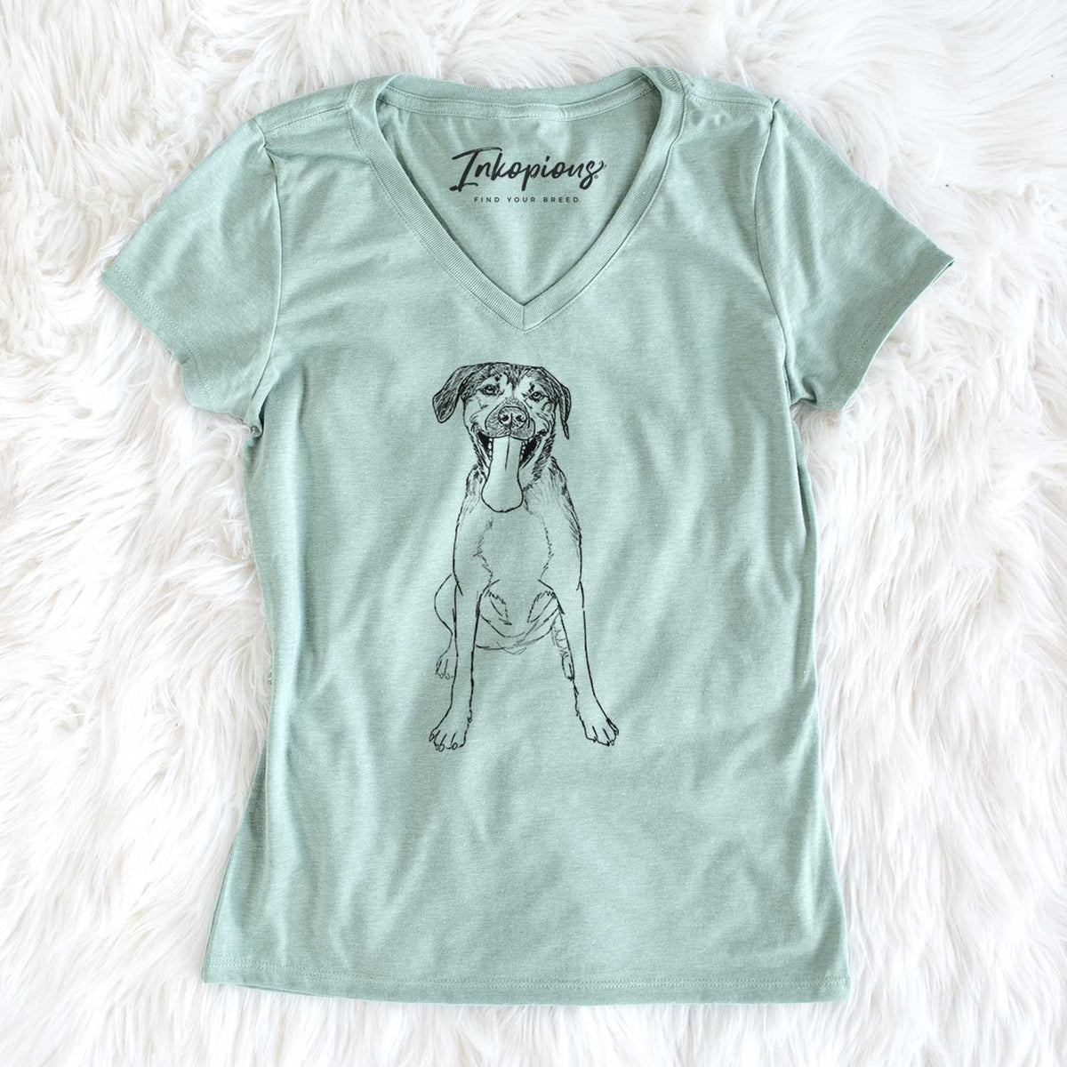 Doodled Murphy the Mixed Breed - Women&#39;s V-neck Shirt