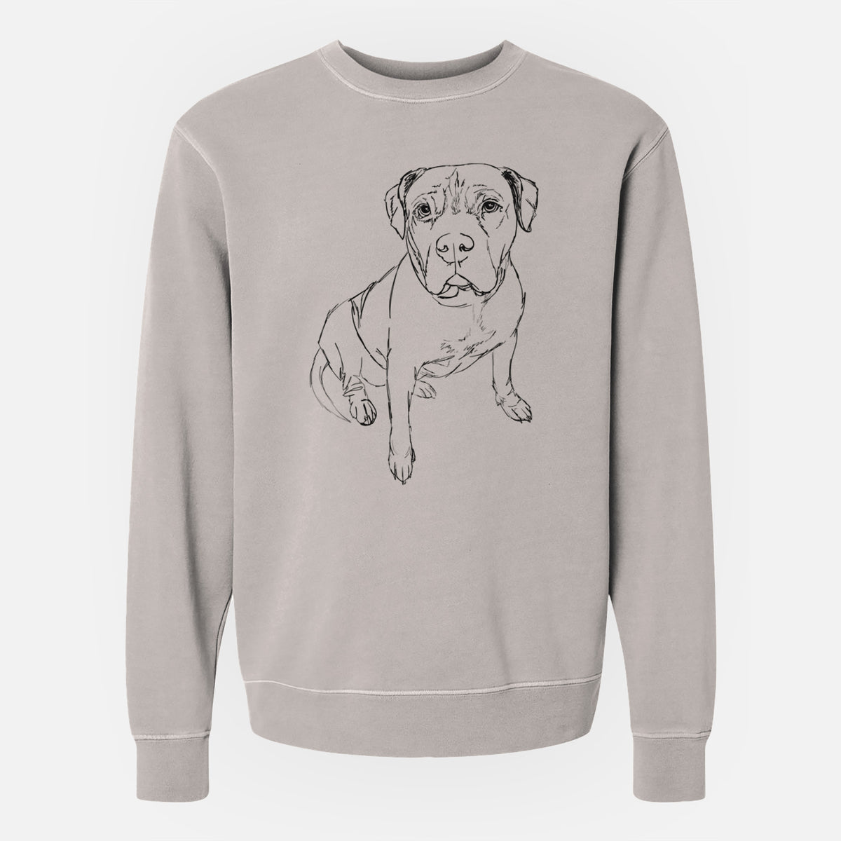 Doodled Murphy the Pitbull - Unisex Pigment Dyed Crew Sweatshirt