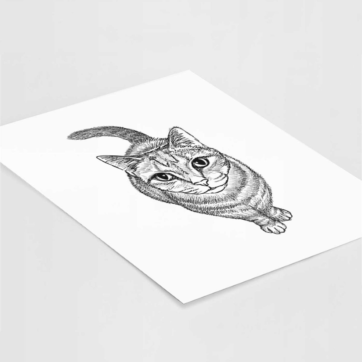 Doodled Nahla the Tabby Cat Art Print