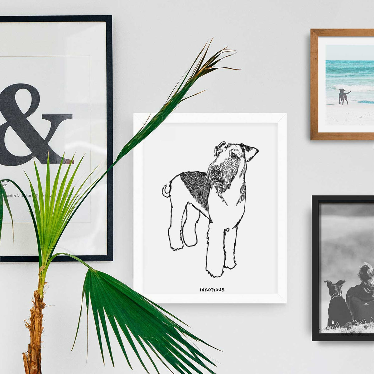 Doodled Nash the Airedale Terrier Art Print