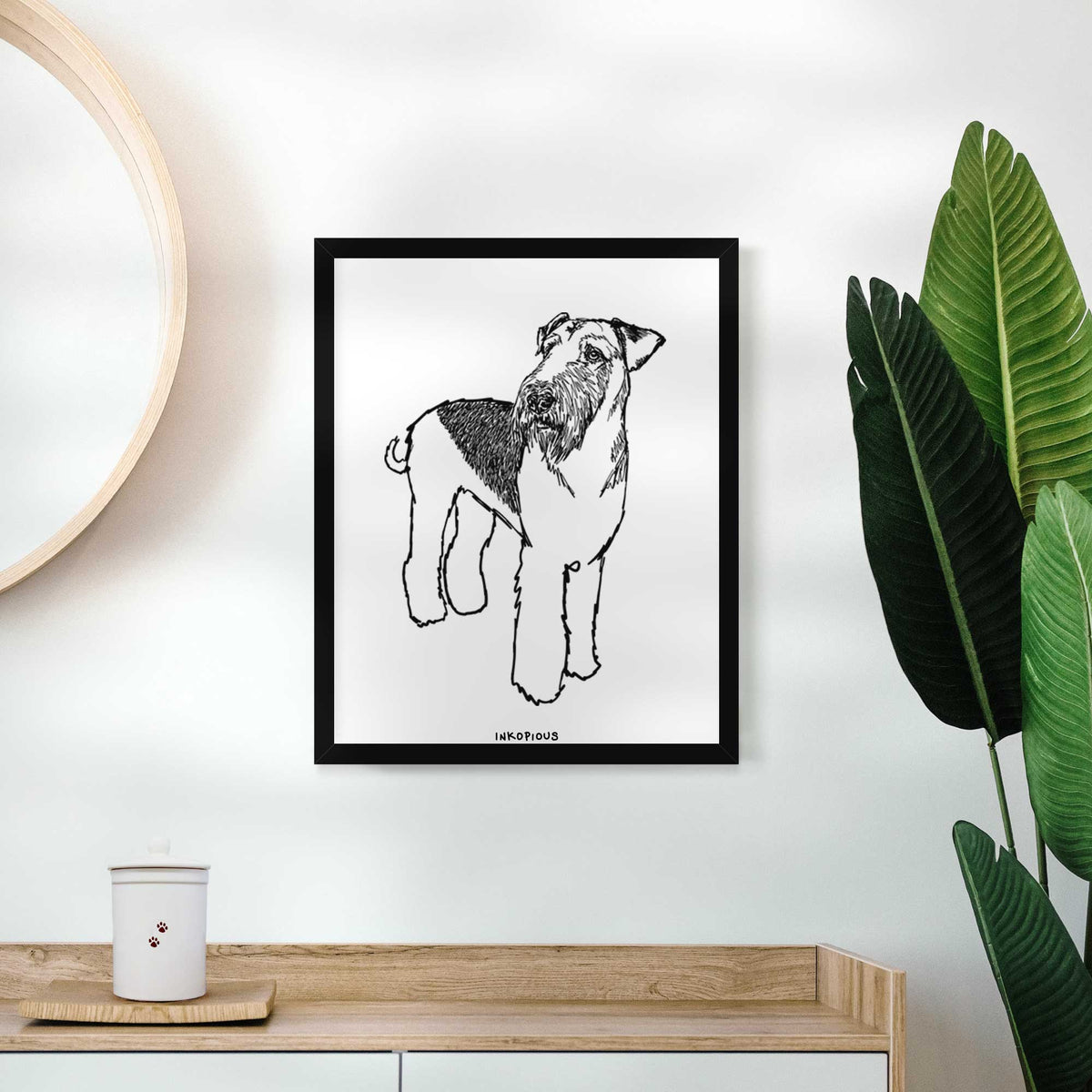 Doodled Nash the Airedale Terrier Art Print