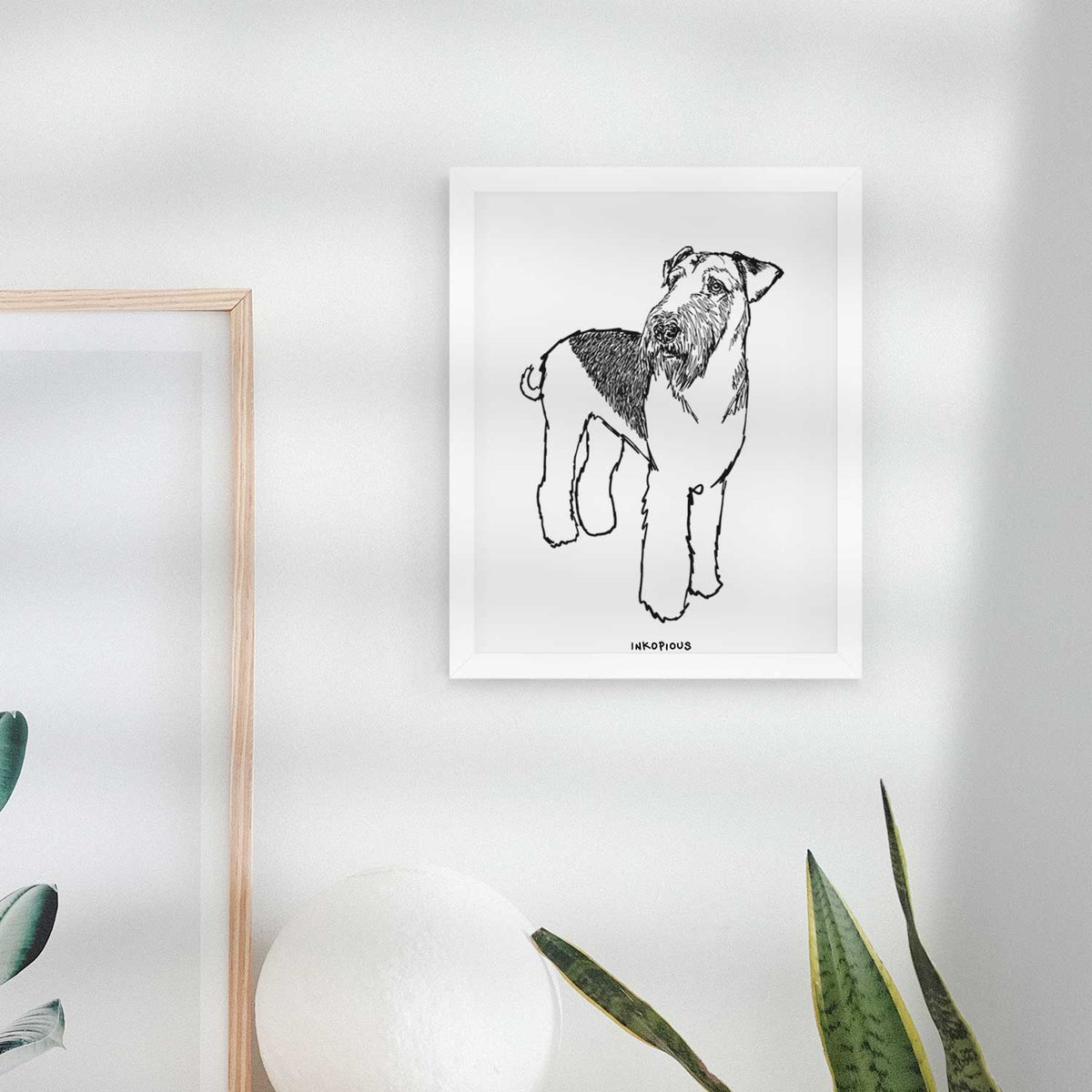 Doodled Nash the Airedale Terrier Art Print