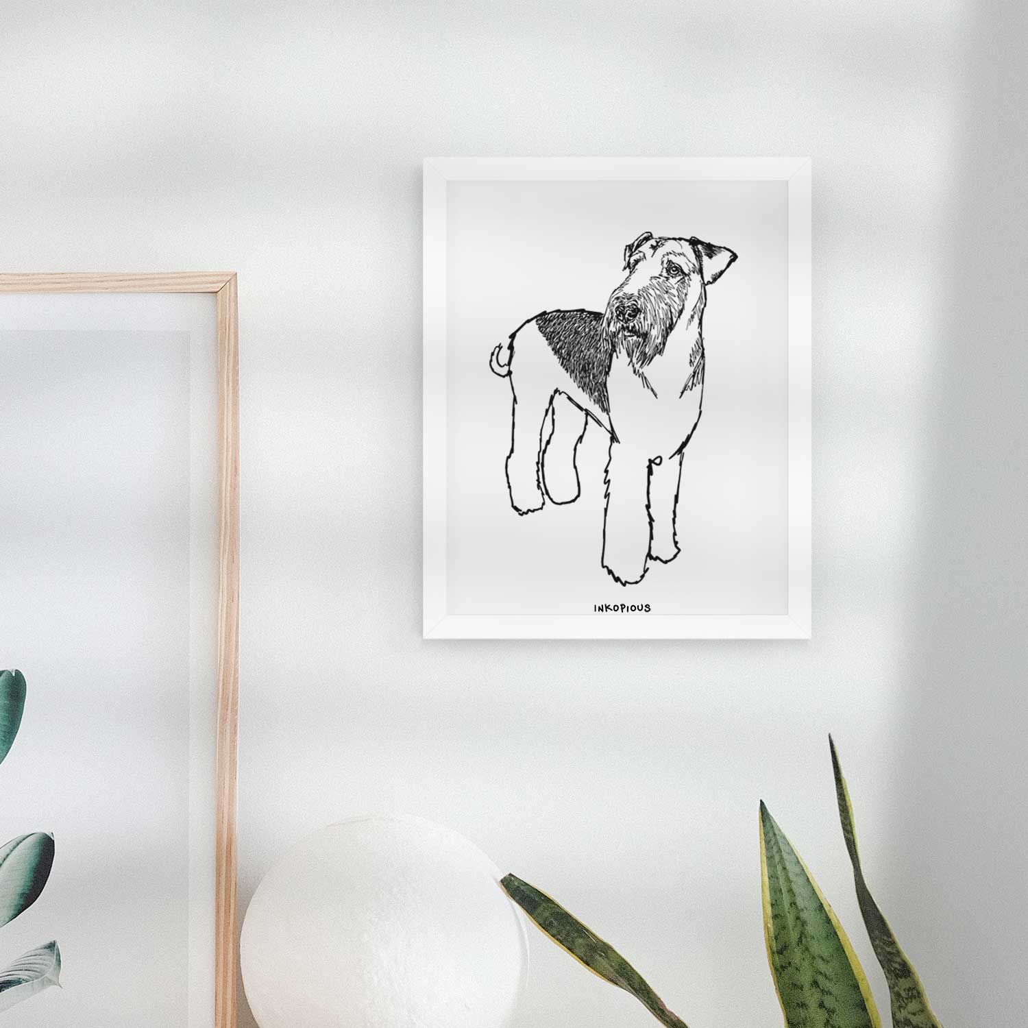 Doodled Nash the Airedale Terrier Art Print