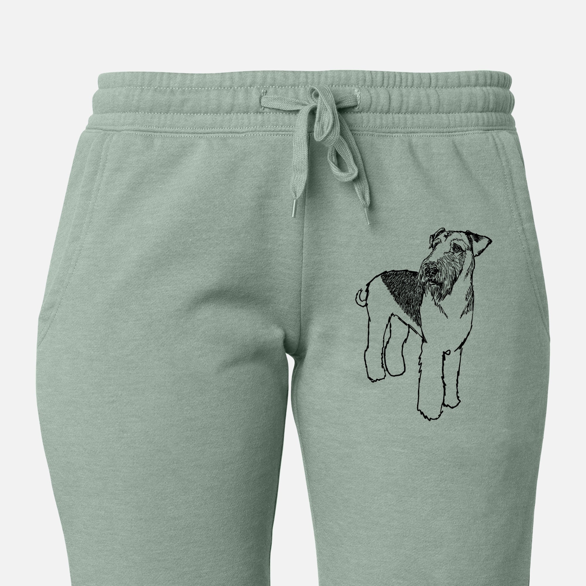 Doodled Nash the Airedale Terrier - Women's Cali Wave Joggers