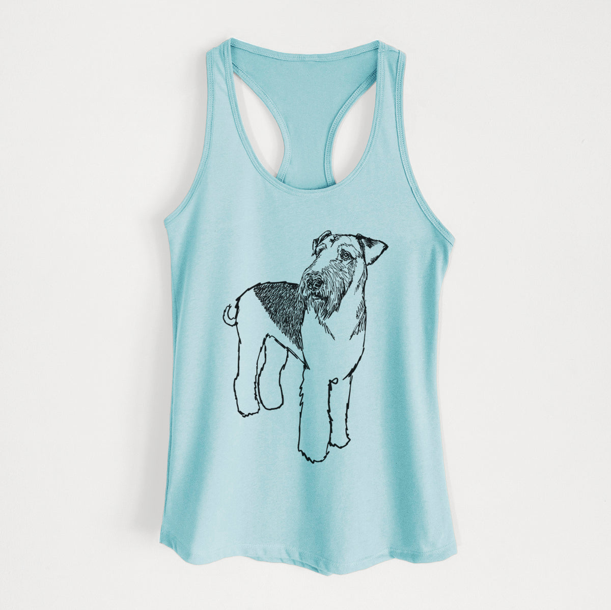 Doodled Nash the Airedale Terrier - Women&#39;s Racerback Tanktop